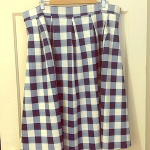 3/$30 Eloquii Neoprene A-Line Blue Check Skirt